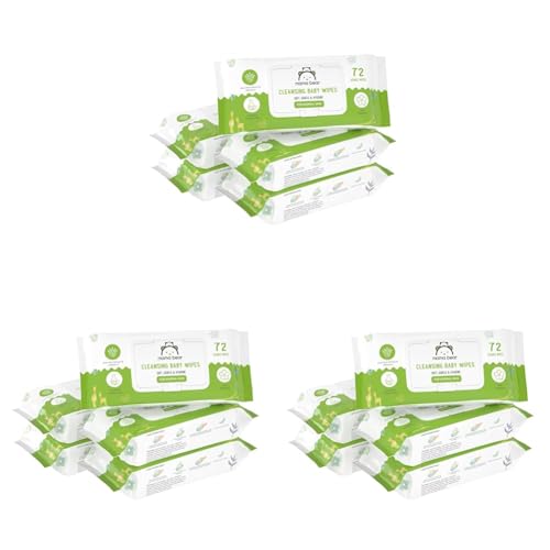 Image of Amazon Brand - Mama Bear Cleansing Baby Wipes With Lid | 360 Wipes | 72 Wipes x 15 Packs | Dermatologically Tested | With Aloe Vera & Vitamin E | Alcohol-free | Paraben-free | Water-Based Formulation