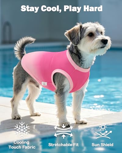 Image of CuteBone Ombre Dog Tank Top for Small Dogs, Cats - Tropical Summer Pet Vest - Breathable Ice Silk Cooling Shirt - Sun Protection, Photo, Casual Play, Walks
