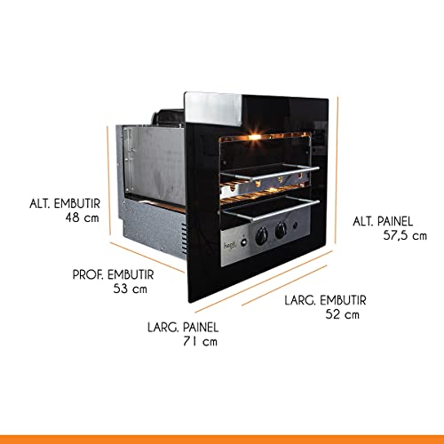 Churrasqueira Gourmet Rotativa a Gás para Embutir Aço Inox Bivolt