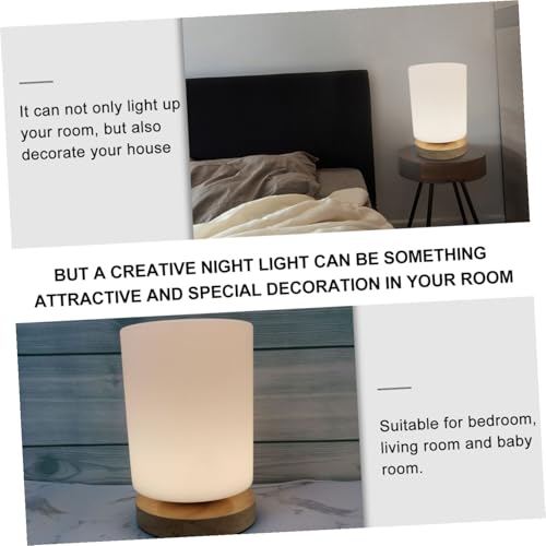 Lámpara de Mesa de Noche LED con Carga USB y Madera miniatura 7