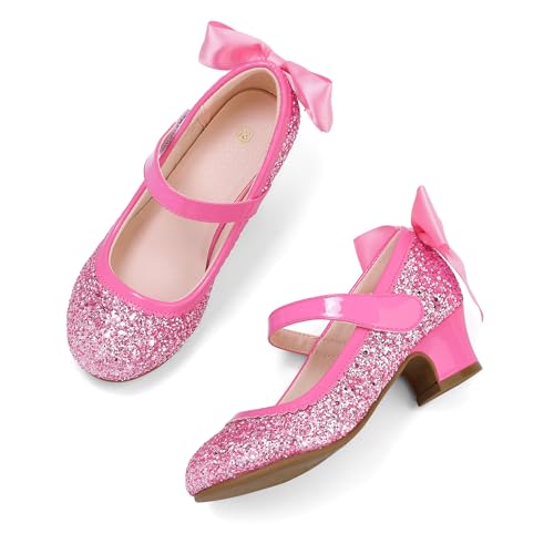 Image of K KomForme Girls Dress Shoes Toddler Glitter Mary Jane Heels