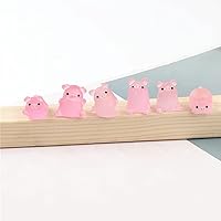 Vista 2 de 12 piezas de resina de cerdo brillante mini retrato de hadas jardín paisaje acuario decoración decoración bricolaje fiesta cumpleaños amuleto