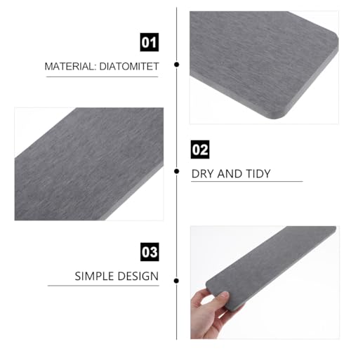 Hemobllo Instant Dry Diatomite Sink Tray, 11.8" Water Absorbent Stone Tray for Bathroom Countertop, Fast Drying Diatomaceous Earth Mat for Soap, Toothbrush and Lotion Bottles, Non-Slip Sink Organizer by Hemobllo - Image 5