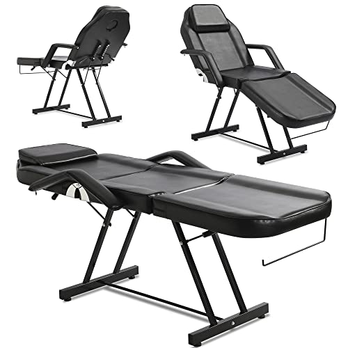 Louvixa Tattoo Chair Esthetician Bed, Lash Chair For Tech, 73 Inch Massage Bed Adjustable Facial Bed (Black) #TOP7