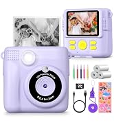 Gofunly Camara Fotos Infantil Instantanea, 2,0 1080P Camara Fotos Infantil con Tarjeta de 32GB y Papel Fotografia, Juguete Cámara Instantánea Regalos para Niños y Niñas de 3-12 Años