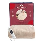 Dreamland Cosy Up Silky Soft Faux Fur Warming Throw/Electric Blanket with 6 Heat Settings (Intelliheat technology, 160 x 120 cm, Machine washable, Detachable control, 1/3/9-hour auto timer) Cream