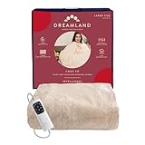 Dreamland Cosy Up Silky Soft Faux Fur Warming Throw/Electric Blanket with 6 Heat Settings (Intelliheat technology, 160 x 120 cm, Machine washable, Detachable control, 1/3/9-hour auto timer) Cream