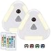 HONWELL Luz LED inalámbrica para debajo del gabinete con control remoto que cambia de color Luces de armario regulables para dormitorio, ático, cocina, estanterías, paquete de 2