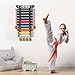 Niciksty 10 Belt Karate Belt Display Rack, Martial Art Belt Display Holder with Stickers, Taekwondo Belt Organizer for Children Adults Belt Medal Organizer Storage, Black