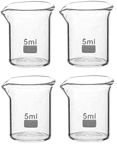 Boro 3.3 Glass Graduated Measuring Beaker for Lab or Kitchen (5ml)