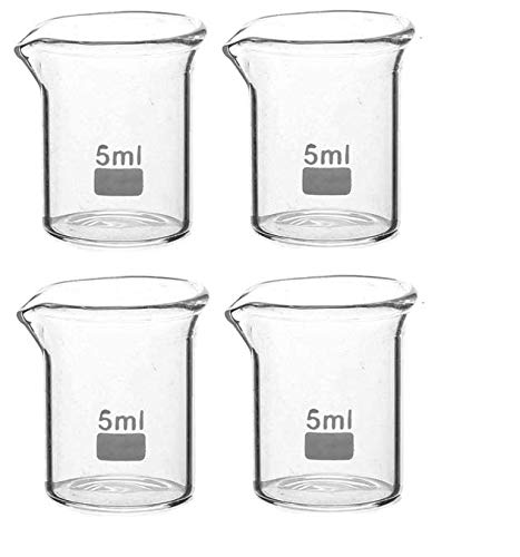 Rocwing White Boro 3.3 Glass Graduated Measuring Beaker For Lab Or Kitchen (5Ml)