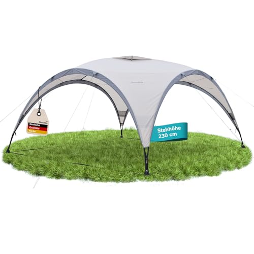 Skandika Pavillon Event Shelter Ascot 350 | Outdoor Gartenpavillon 230 cm Stehhöhe Sonnenschutz UPF 50+ wetterfest Regenschutz stabile Stahlstangen Sonnensegel | Partyzelt für Festival Strand