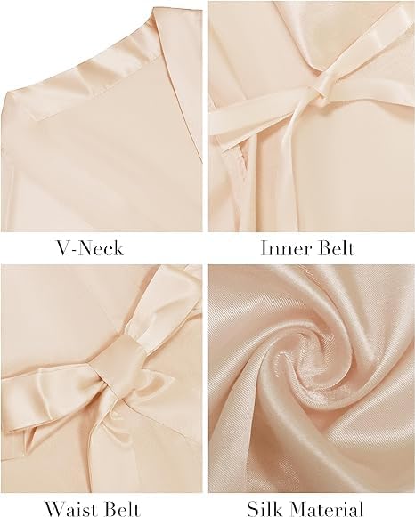 Pro | sheful Women's Lingerie Robe Spaghetti Strap Nightgown Satin Sleepwear Chemises Full Slips Nightdress, Champagne, L 2026 - view 7