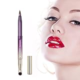 CEPILLO RETRACTABLE PARA LABIOS CON TAPA: este es realmente un cepillo retráctil increíble. con una tapa protectora que puede mantener su pincel de maquillaje limpio y alejado de las bacterias.
