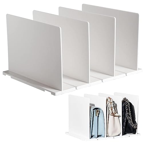 Trennwände für Innenschrank, vertikale Regale Raumteiler Organizer, Kunststoff-Kleiderschrank-Trennwände, transparente Trennwände für Kleidung, Handtücher, Schuhe, Taschen und Bücher. (31,5×24×20cm)