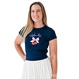 Alpha Chi Omega XOXO Coquette Bow Cherries Sorority Merch T-Shirt - Alpha Chi - Navy Fitted Baby Doll Tee - Medium