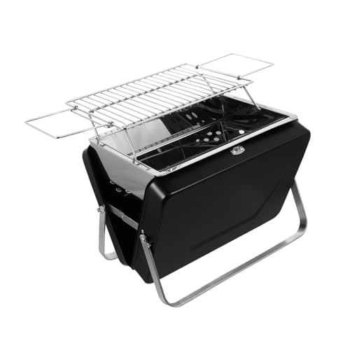 Kisangel Griglia Da Picnic a Carbone Pieghevole Portatile in Metallo, Valigetta Barbecue Per Esterni, Per Campeggio, Picnic e Barbecue All'aperto