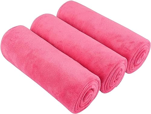 PGlife 3Pack Gym Towels Fast Drying & Super Absorbent Microfiber Towels Workout Sweat Towels for Sports,Fitness,Yoga,Camping 40X80cm Pink