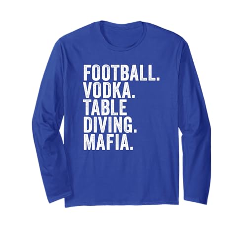 Bills NY Football Alcohol Table Diving Mafia Tees - Bills New-York Fan Football Vodka Table Diving Mafia Manche Longue