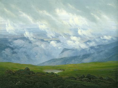Pintura en lienzo Nubes a la deriva de Friedrich, impresión artística de alta calidad 60x90