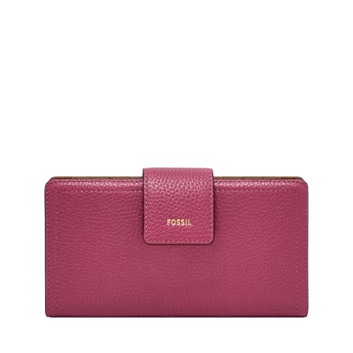 Image of Fossil Women's Logan Leather Wallet RFID Blocking Tab Clutch