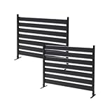 ガーデンマスター(Gardenmaster) アルミボーダーフェンス 2個セット 幅90×高さ79cm フェンス 目隠し アルミ ルーバー 衝立 屋外 日よけ 組立簡単 ガーデンマスター ダークブラウン KABF-90