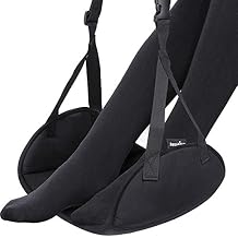 Upgraded Airplane Foot Rest Premium Memory Foam - Thickened Super-Size Airplane Foot Hammock to Relax Your Feet - Perfect Airplane Travel Essentials for Long Flight Plane Extra Large