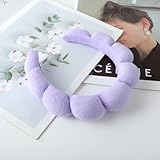 Spa Headband for Women, Makeup Headband Sponge Skincare Headband Soft Terry Cloth Fabric Hairband Hair Accessories for Washing Face, Makeup Removal, Shower, Skincare (Light Purple) - Image 6