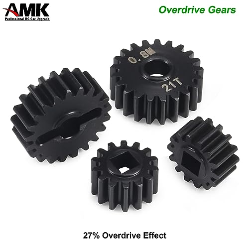 AMK Steel 14T-21T Capra Portal Gears, 27% UTB10 Overdrive Metal Gear for 1/10 RC Crawler F9 Axial Capra Upgrades (14T-21T) - Thumbnail 4