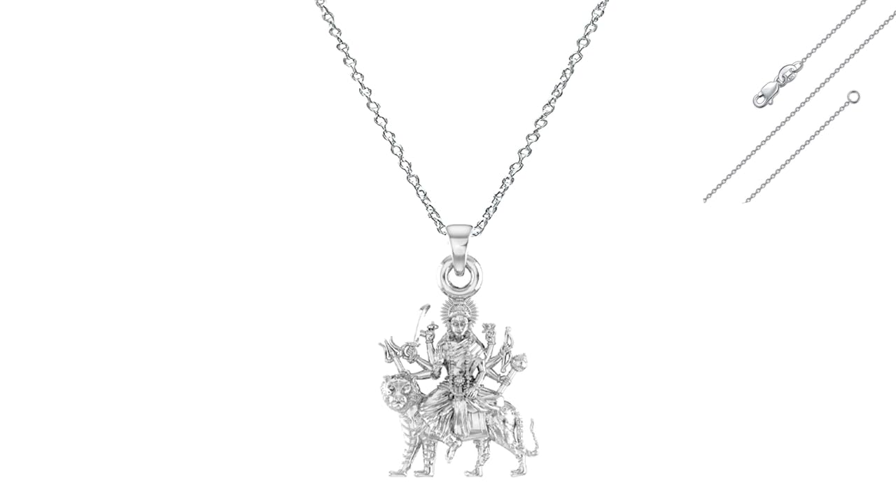See full amazon price history chart for AKSHAT SAPPHIRE Goddess Durga Maa Chain Pendant (Pendant with Anchor Chain - 22 Inches) for Men & Women Pure Silver Durga Maa chain Locket for Good Health & Wealth - MPSA7185 AKSHAT SAPPHIRE Goddess Durga Maa Chain Pendant (Pendant with Anchor Chain - 22 Inches) for Men & Women Pure Silver Durga Maa chain Locket for Good Health & Wealth - MPSA7185 (B0CBCKY98G) Amazon Price History, Amazon Price Tracker