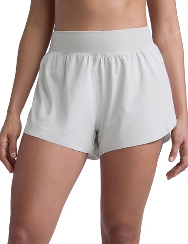 Image of CRZ YOGA High Waisted Split Running Shorts 3 inch | Mesh Liner, Quick Dry, Lightweight, for Women