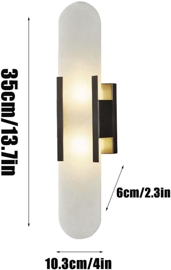 ICEMOB ICEMOB Natuurlijke albast wandlamp wandverlichting badkamer kaptafel lampen gouden marmer wandlampen wit stenen glas post moderne wandlamp midden photo 2