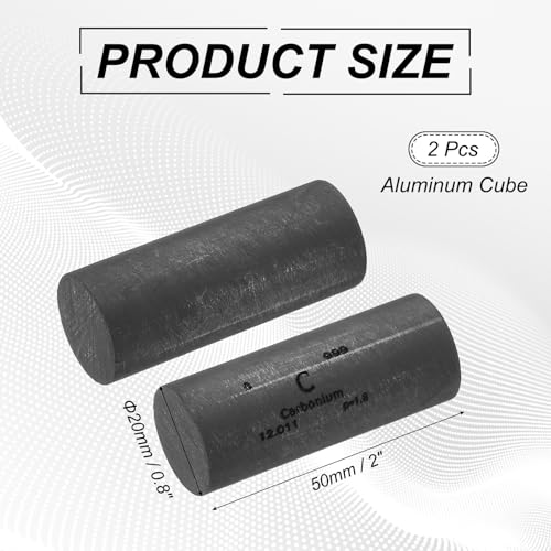 PATIKIL 2 Stück Kohlenstoff-Stab 0.8x2 Zoll C Dichte-Stab Hochdichte Element-Stab Einzigartiges Metall Runde Periodensystem Der Elemente Sammlungen Labor Experiment Lehrer