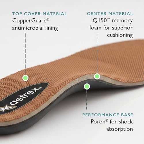 Image of Aetrex Men's Memory Foam Insoles Arch Support Inserts - Orthotic Plantar Fasciitis Insoles Foot Pain Shoe Insoles Men - Boot and Shoe Inserts for Walking All Day