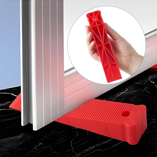 Image of Red Plastic Composite Shims and Leveling Wedges - Extreme Load Support, Never Rot, 6-Pack for Furniture, Door, Toilet Adjustments Stock Your Home