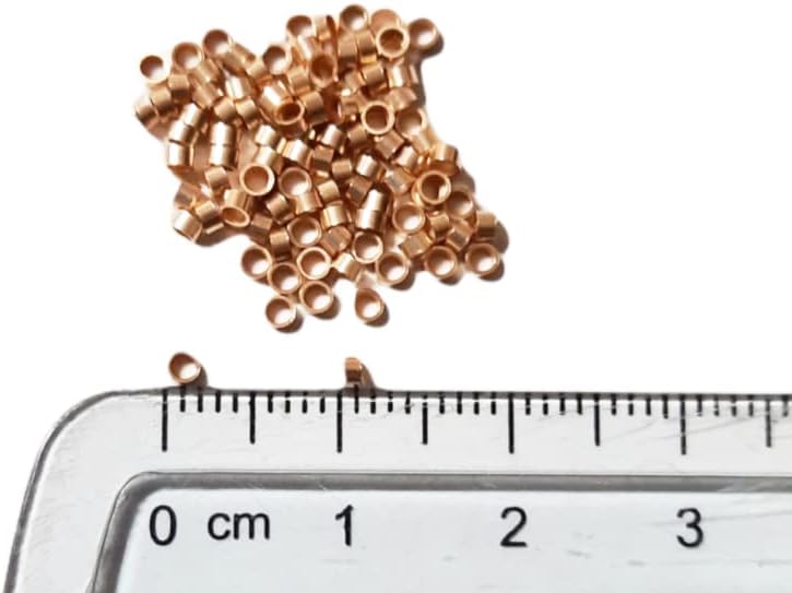 100pcs 14/20 Rose Gold Filled Tube Crimp Beads, 1 X 2MM, by CRAFT WIRE - Image 9