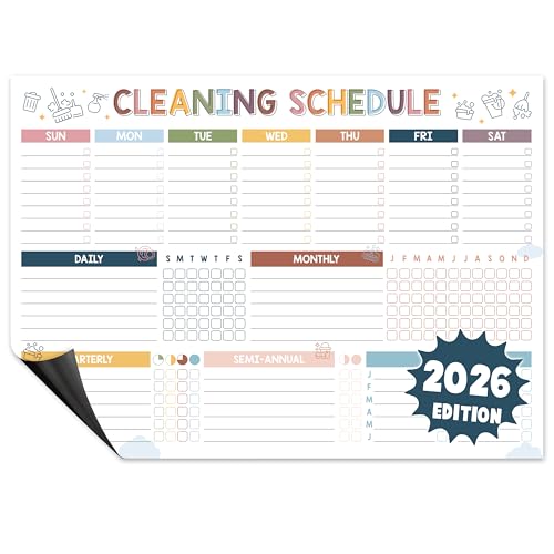 BLOOMOST Magnetic Cleaning Schedule and Checklist Dry Erase Board -