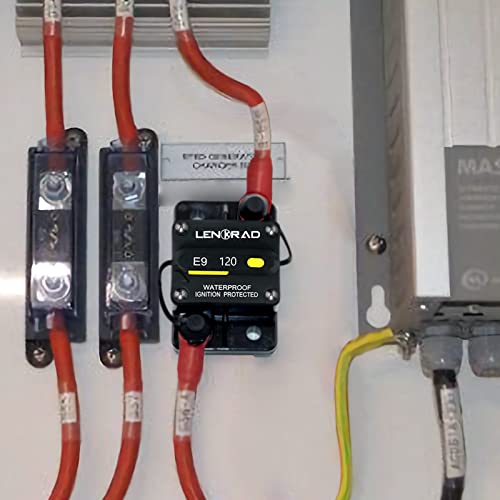 Lenkrad 120 Amp Marine Circuit Breaker With Manual Reset Switch Button For Boat Marine Rv Yacht, 12V - 48V Dc, Waterproof, Surface Mount(120 Amp Circuit Breaker) #TOP6