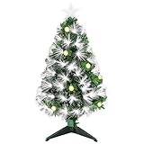 HOMCOM Albero di Natale Artificiale 90cm con Luci Incorporate e 90 Rami, Albero di Natale ...