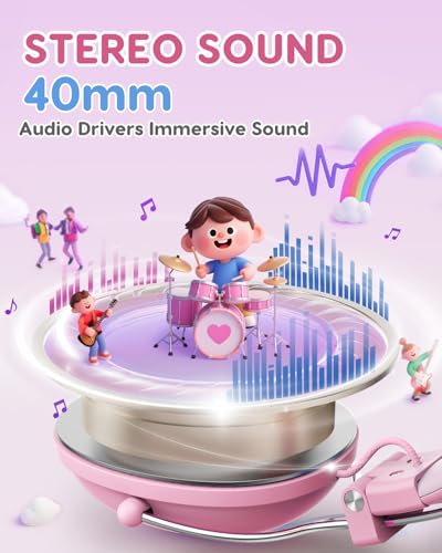 Acer Kids Headphones Wired for School, 74-85dB Limiter, Pink OHW342 - image 4