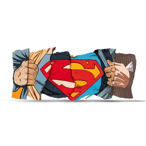 ZE WOOD Superman Through The Years Poster - Super Hero 3D Wall Art - Unique Collectible Wooden Poster, Modern Rustic Decorative Home Decor for DC Fans, Father’s Day Gift, M