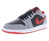 Nike Tenis Air Jordan 1 Low para hombre, Núcleo Negro/Gris/Rojo-Negro, 10