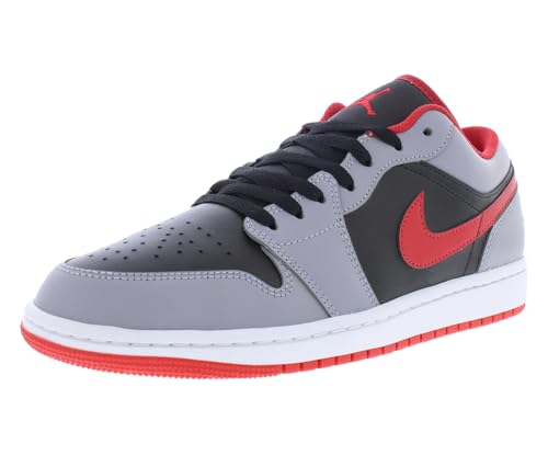 Nike Air Jordan 1 Low Mens Shoes Size 11.5 Color: Core Black/Grey/Red-Black