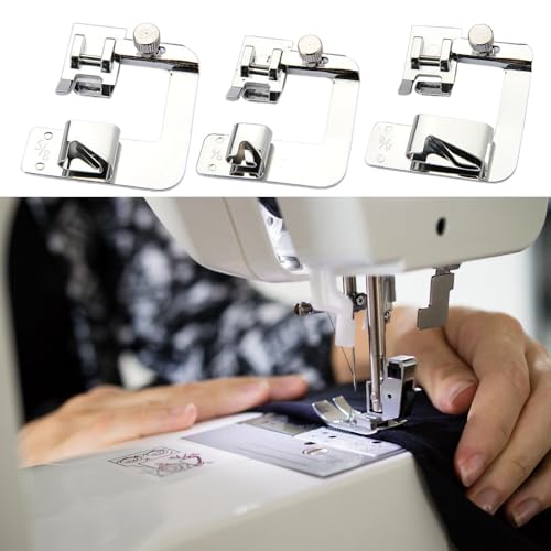 3Pcs Pie Prensatelas Dobladillo Enrollado para Máquina de Coser miniatura 4
