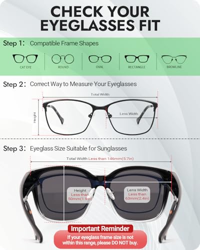 Meeloog Large Polarized Fit Over Glasses Sunglasses For Women Men, Oversized Trendy Square Shades For Driving Riding MST01104