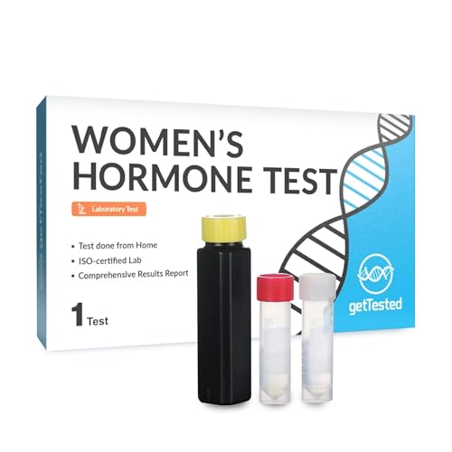 GetTested Women’s Hormone Test Kit – at Home Lab Test Saliva Collection – Identify Hormone Imbalance, Menopause, Cortisol, Progesterone, Oestrogen, DHEA – Personalised Report – Lab Analysed – 1 Test
