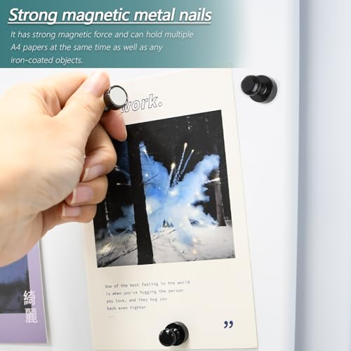 22 Pack Fridge Magnets, Black Strong Magnets for Whiteboard, Push Pin Magnets Refrigerator Magnets Small Strong Neodymium Magnet for Office, Classroom, Kitchen, Home by MAGXCENE - Image 5