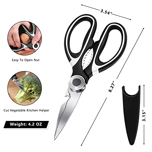 Kitory Kitchen Shears - Ultra Sharp Premium Scissors With Sheath - Heavy Duty Poultry Shears-Nut Cracker-Bottle Opener- Multi Purpose Scissors #TOP1