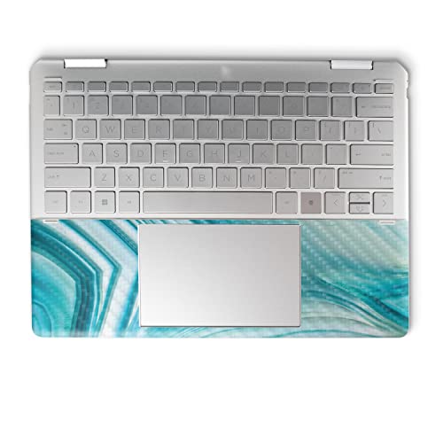 Image of MightySkins Carbon Fiber Skin Compatible with HP Spectre x360 14 inch (2022) Full Wrap Kit - Aquamarine Quartz | Protective, Durable Textured Carbon Fiber Finish | Easy to Apply | Made in The USA