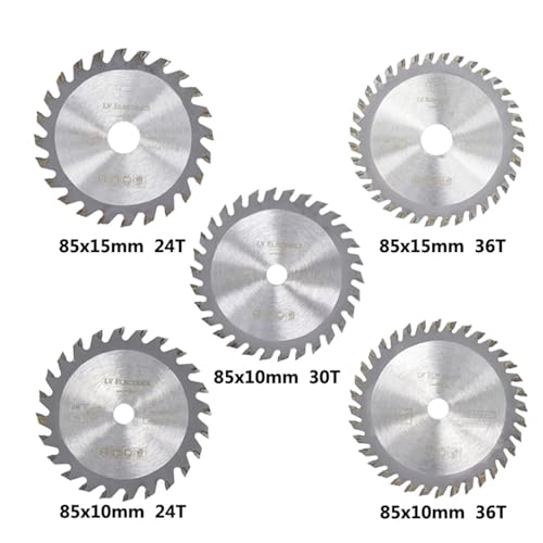 Discos de corte de sierra circular de 85 mm con dientes de carburo para madera en pack de 5 unidades 2